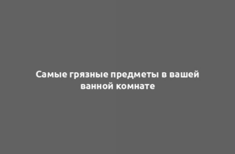 Самые грязные предметы в вашей ванной комнате